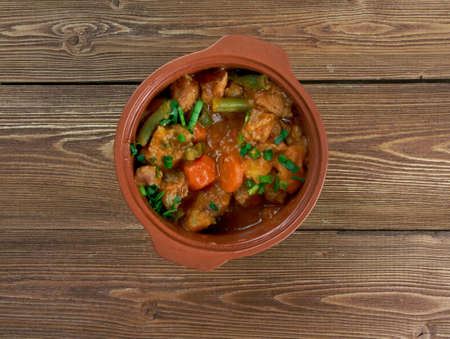 Mulligan Stew -  dish said  American hobos .Tasty winter traditional hot pot country stewの写真素材