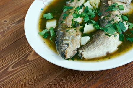 Ciorba de peste.fish soup with Balkan countriesの写真素材