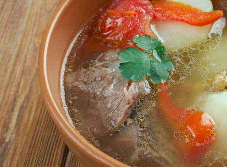 Piti - soup in cuisines of Caucasus and Central Asia.made with mutton and vegetablesの写真素材