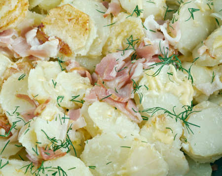 Truffade - dish traditionally associated with Auvergne in France.made  sliced potatoes then mixed with thin strips of tome fraiche .の写真素材