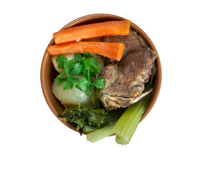 Pot-au-feu -  French beef stew.の写真素材