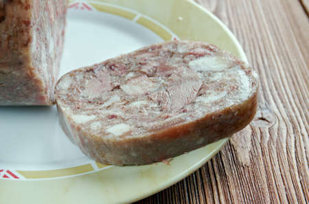 Presskopf - Head cheese or brawn is a cold cut that originated in Europeの写真素材