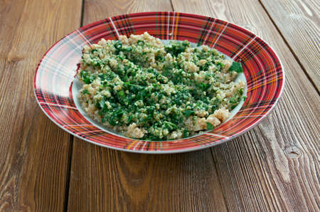 Skirlie - Scottish dish, made from oatmeal fried with fat, onionsの写真素材