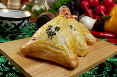 traditional eastern food samsa - Uzbek cuisineの写真素材