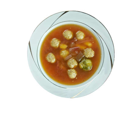 Swabian soup with meatballs.German cuisineの写真素材