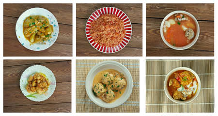 Food set oriental cuisine.collageの写真素材