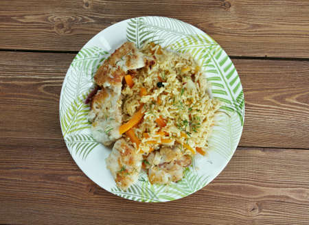 balÄ±k plov - fish pilaf.Azerbaijan cuisineの写真素材