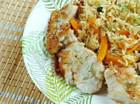 balÄ±k plov - fish pilaf.Azerbaijan cuisine