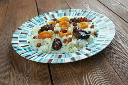 shirin pilaf - sweet pilaf  with dried apricots, raisins and dates. Azerbaijan cuisineの写真素材