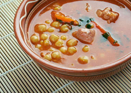 Chorba homos -  Algerian chick-pea Soup with meat and vegetablesの写真素材