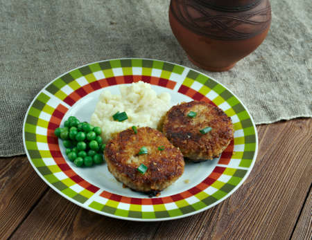 Cotelettes de poulet Pojarski  - Chopped chicken cutlets.traditional Russian recipe