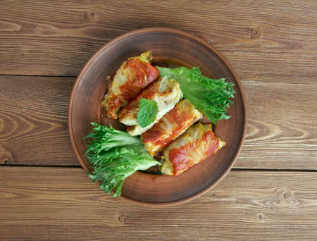 kelem dolmasi - Stuffed cabbage leaves.Cabbage dolma,popular all year round in Azerbaijan