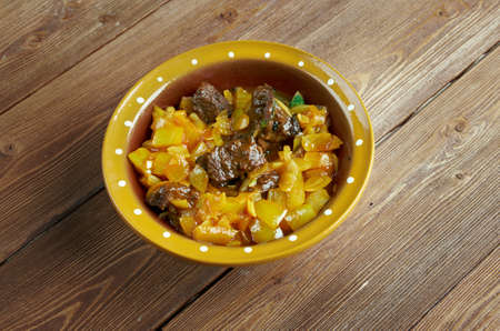 Kairi ka do pyaza - lamb meat preparation along with mangoes from Hyderabad, Indiaの写真素材