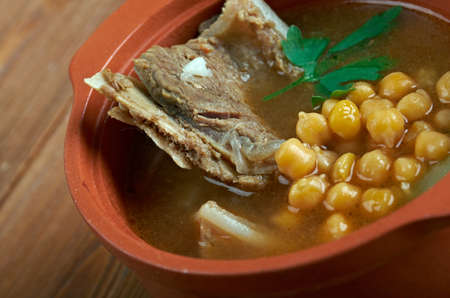 Abgoosht - Persian and Mesopotamian stew.mutton soup thickened with chickpeasの写真素材