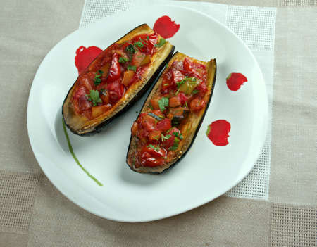 stuffed Eggplant - Imam bayildi .dishes found in Turkish cuisineの写真素材