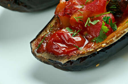 stuffed Eggplant - Imam bayildi .dishes found in Turkish cuisineの写真素材