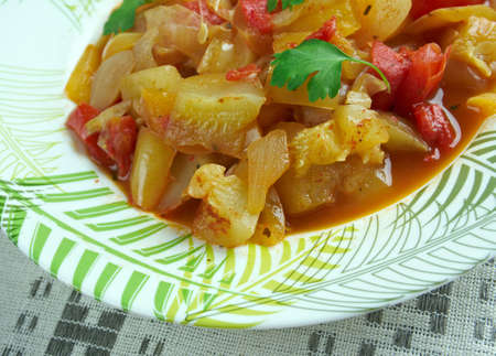 Etli Kabak Dolmasii - Turkish dish of vegetablesの写真素材