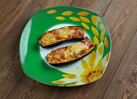 stuffed Eggplant papucaki -  dish found on both Turkish and Greek sides of the Aegean Seaの写真素材