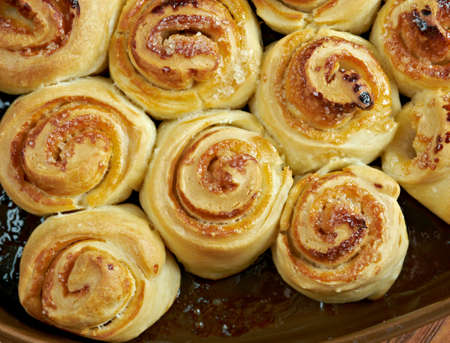 homemade pie -  sweet buns close upの写真素材