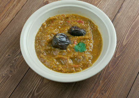 Baghara baingan -  popular Indian eggplant curry of Hyderabad in Indiaの写真素材