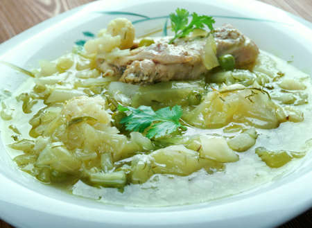 Zuppa di cavolo - Italian soup with cabbageの写真素材