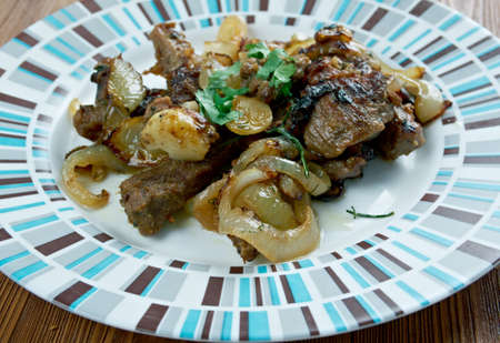 kazan kavap - Uighur dish meat with vegetables Central Asian cuisineの写真素材