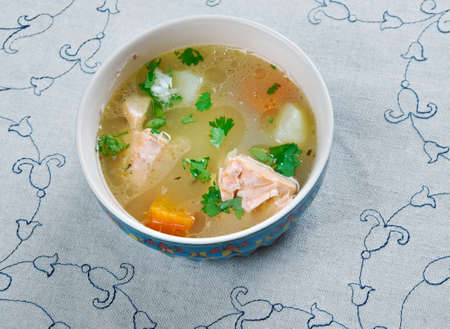 balik shurpa -  Uzbek fish soup.の写真素材