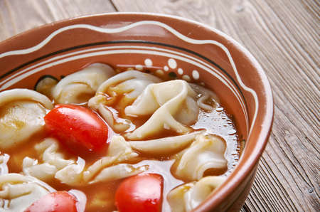 Chuchvara - very small dumpling typical of Uzbek cuisin.の写真素材