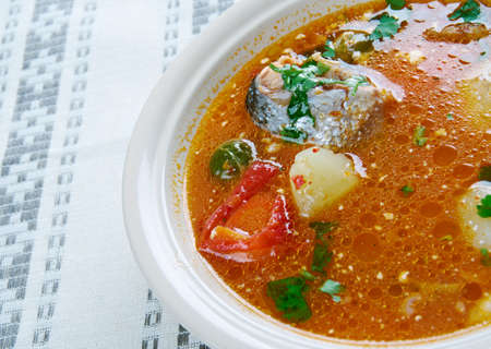 Caldo de Peixe - Angolan fish soup. African cuisineの写真素材