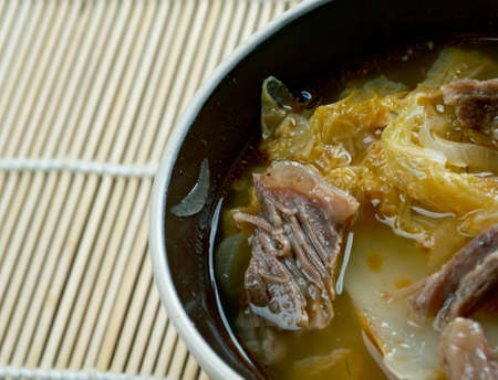 Suan cai - Chinese sauerkraut is a traditional Chinese pickled Chinese cabbageの写真素材