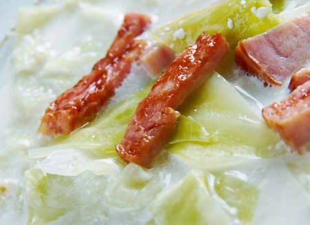 Creamy Reuben Soup  - American soup with cabbage and creamの写真素材