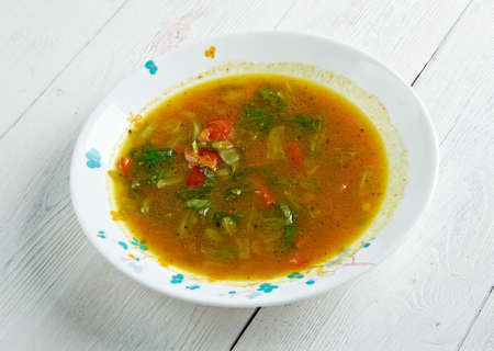 Ema Datsi -dishes in Bhutanese cuisine,made from chili peppers and cheeseの写真素材