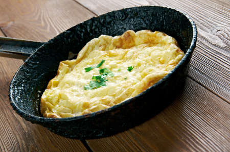 Omelette Tunterma.Tatar cuisine. close upの写真素材