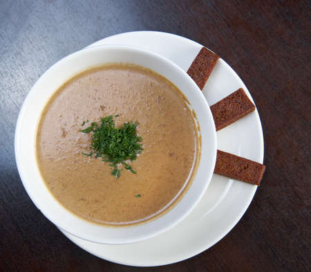 Creamy Mushroom Soup. close upの写真素材