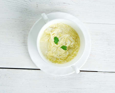 Egg drop soup - chinese foodの写真素材