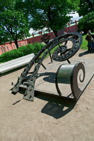 The Sundial Sculpture,Saint-Petersburg, Saints Peter and Paul fortress .Russia.June 4, 2015のeditorial素材