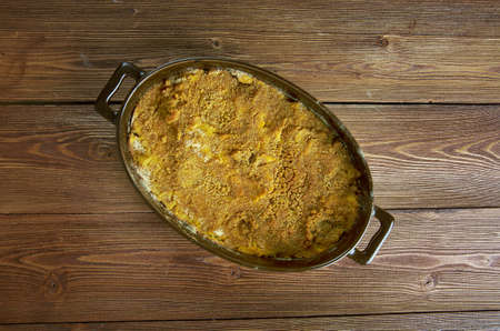 Lanttulaatikko - turnip casserole with breadcrumbs, butter, cinnamon.Finnish cuisineの写真素材