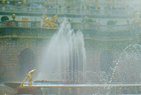 Grand cascade .Peterhof Palace.  Saint-Petersburg, Russia- JUNE 3, 2015のeditorial素材