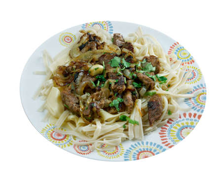 naryn - lamb with noodles.Uzbek cuisineの写真素材