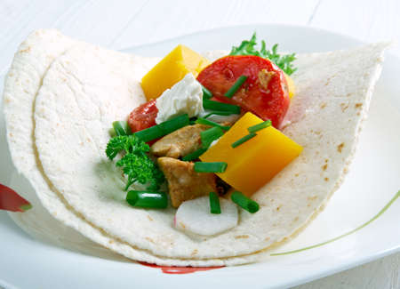 Mexican food dish Chipotle Squash Tacosの写真素材