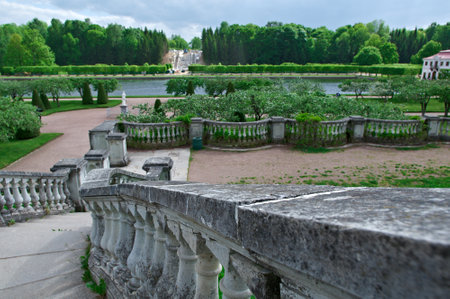 Peterhof Palace. wall of the garden of Venus in the Lower Park Saint-Petersburg, Russia- JUNE 3, 2015のeditorial素材