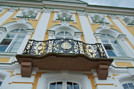 Peterhof Grand Palace exterior - balcony  Saint-Petersburg, Russia- JUNE 3, 2015のeditorial素材