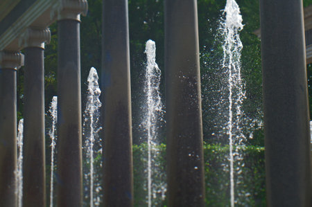 Fountain "Lion Cascade" in Peterhof palace   Saint-Petersburg, Russia- JUNE 3, 2015のeditorial素材