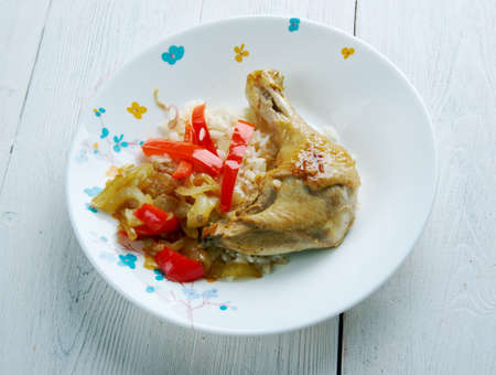 Madagascar Chicken  - Akoho sy Sakamalao.chicken dish, we see traces of mainland Africaの写真素材