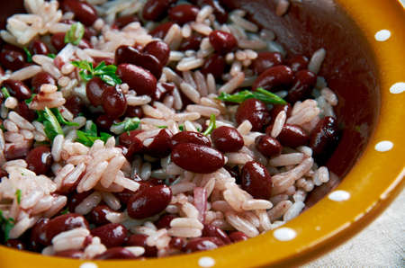 Moros y Cristianos -  famous Cuban dish.version of rice and beansの写真素材