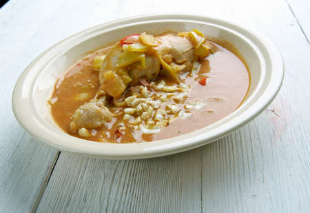 Groundnut Soup -  West Africa Spicy Chicken Peanut Soup .  popular Ghanaian soupの写真素材