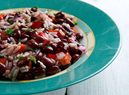 Arroz con Frijoles Negro -  black beans and rice. PanamÃ¡, Puerto Rico, Cuba y la Costa Caribe colombiana/の写真素材