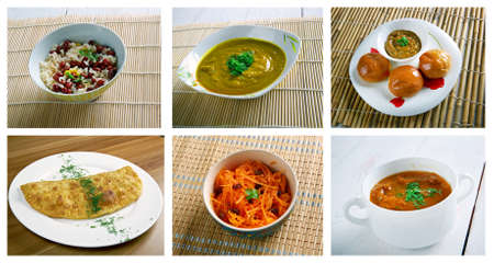 Food set oriental cuisine.collageの写真素材