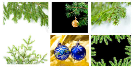 set over Christmas backgroundの写真素材