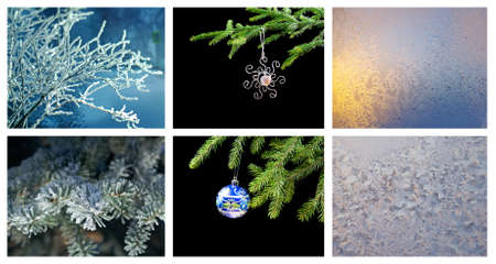 set over Christmas backgroundの写真素材